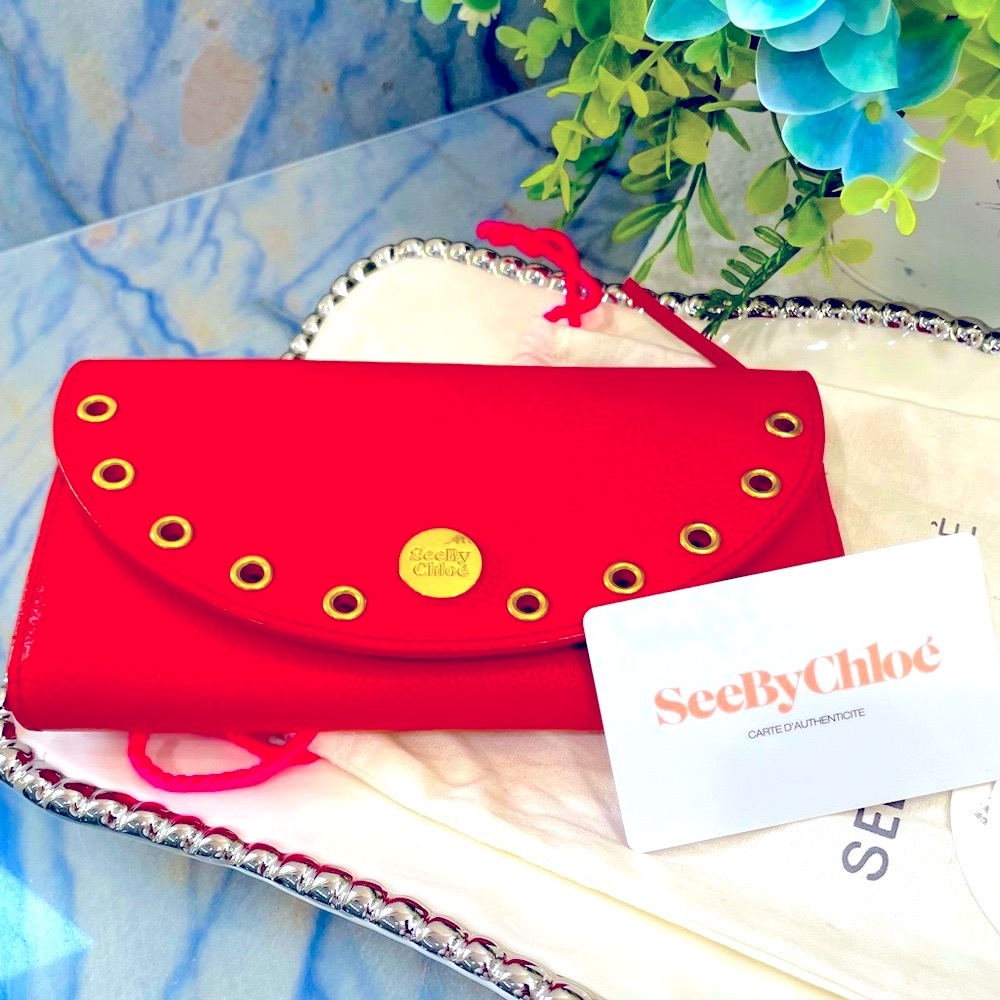 SEE BY CHLOE Kriss Luxury Long Zip Wallet with CHLOE Dust Bag!